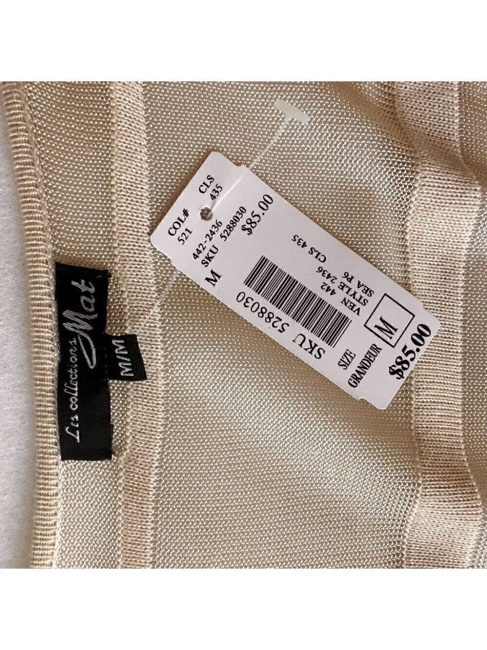 Les Collections Mat Womens Lightweight Open Knit Cardigan Size Medium Beige New - Picture 7 of 11